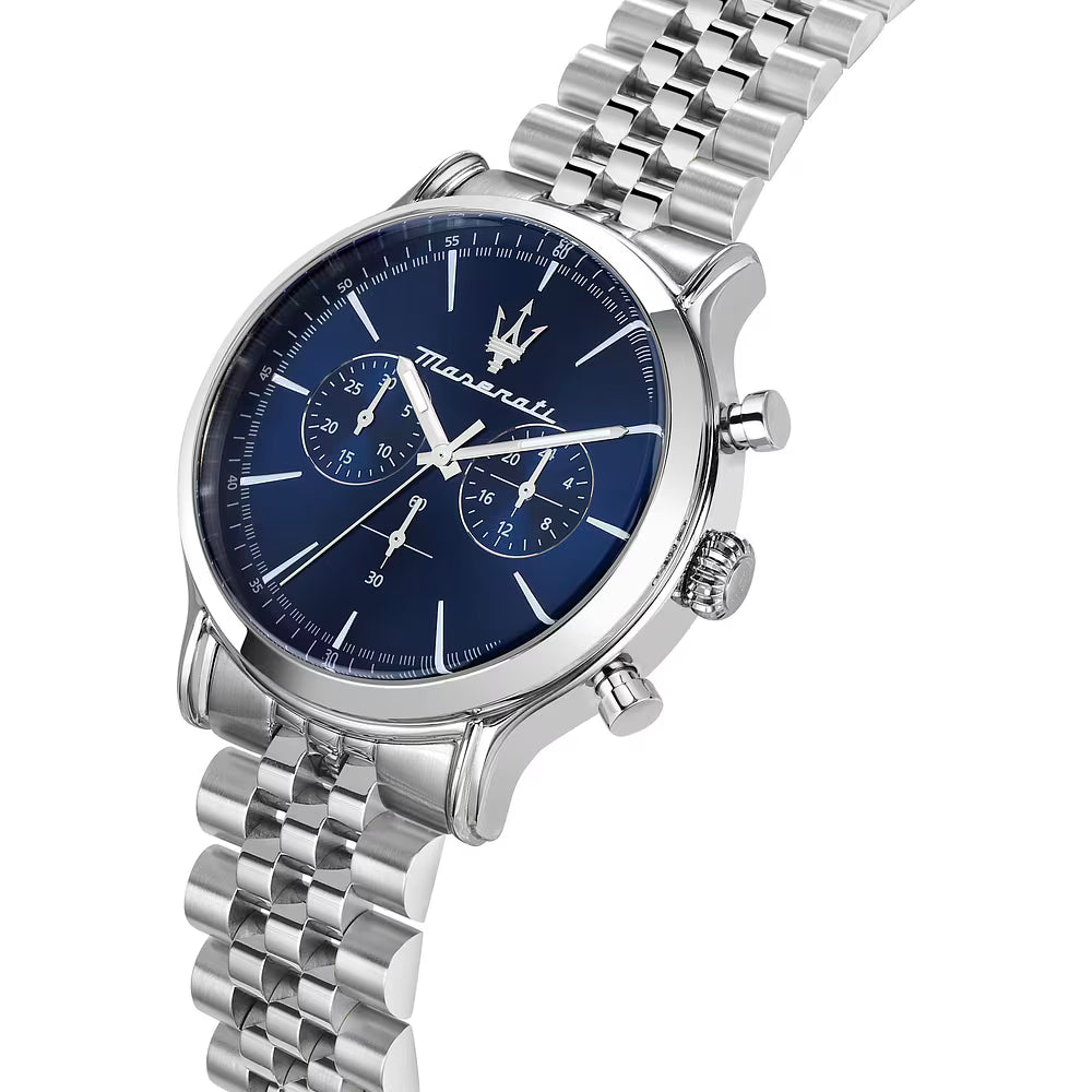 Orologio Maserati Epoca Chrono 42 Mm Acciaio Braccialato Blu