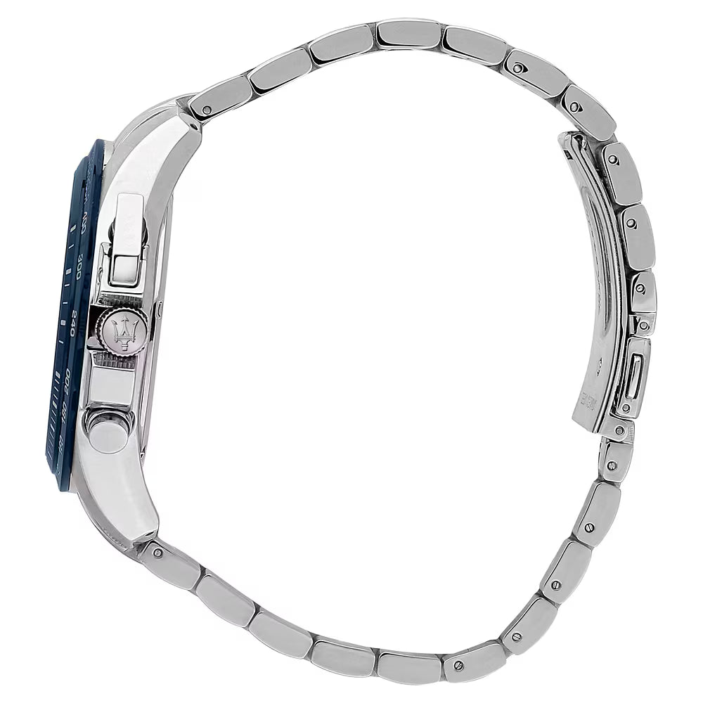 Orologio Maserati Traguardo Chrono 45 Mm Acciaio Braccialato Quadrante Blu