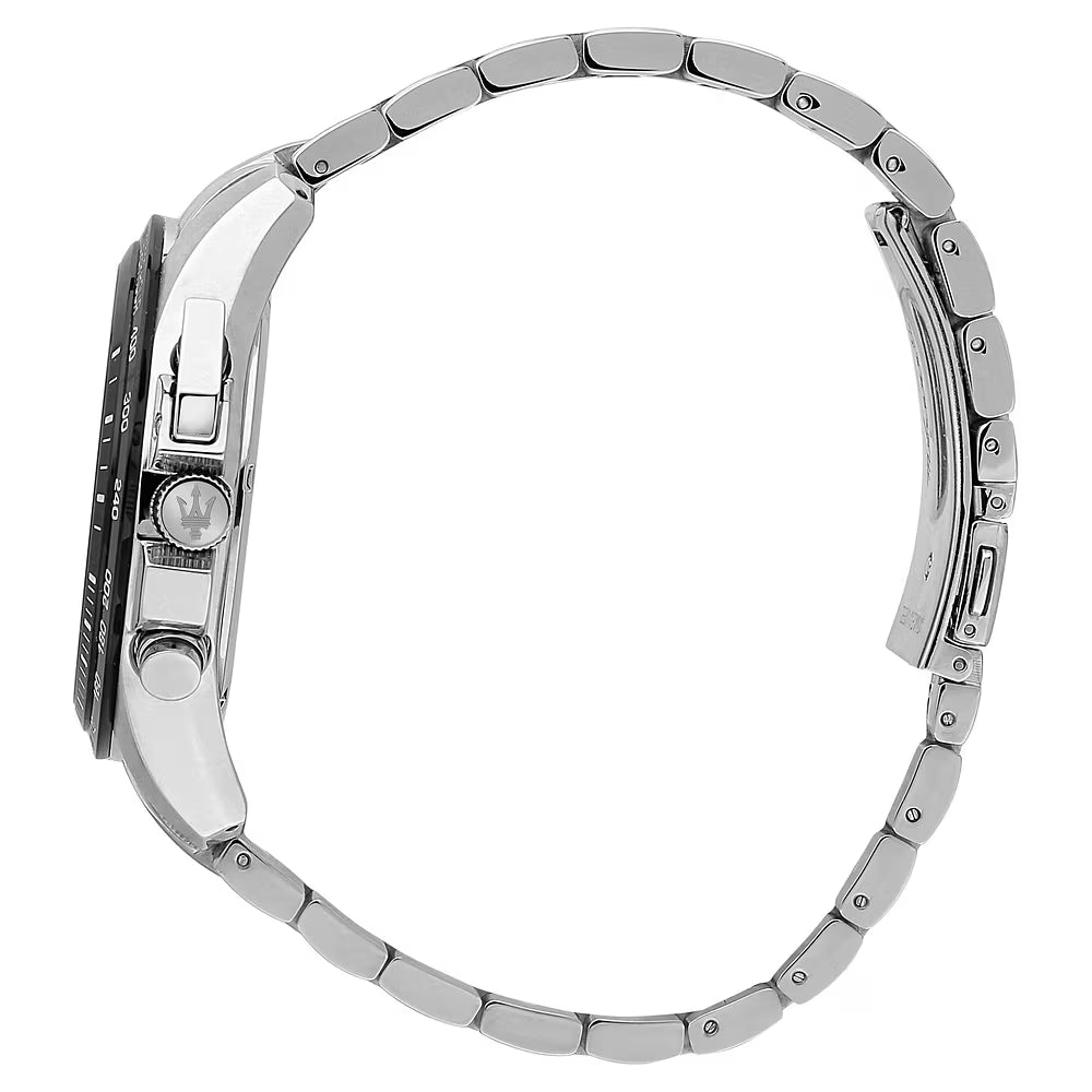 Orologio Maserati Time Traguardo Chrono 45 mm Acciaio Braccialato Silver