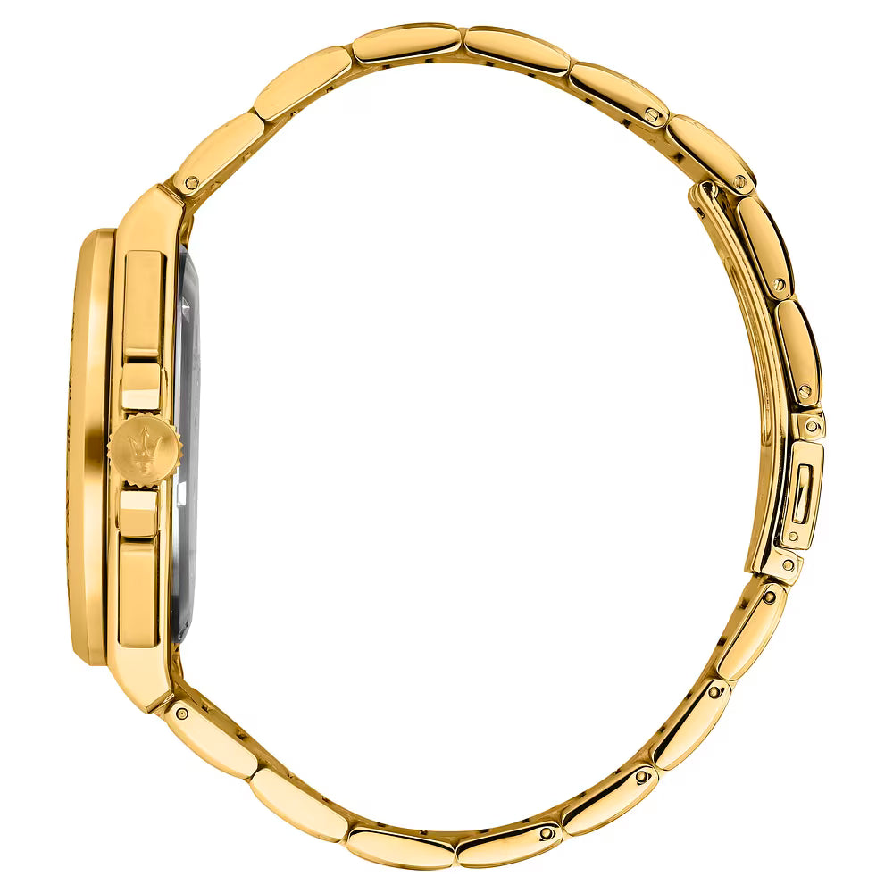 Orologio Maserati Velocità 43 mm Chrono Acciaio Pvd Oro Braccialato Quadrante Blu