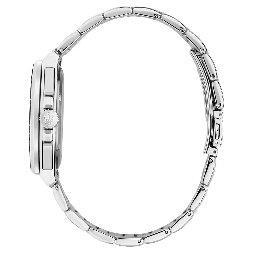 Orologio Maserati Velocità 43 mm Chrono Acciaio Braccialato Quadrante Nero