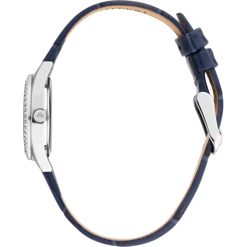 Orologio Morellato Magia Lady Strass 24 Mm Acciaio Pelle Stampa Cocco Blu