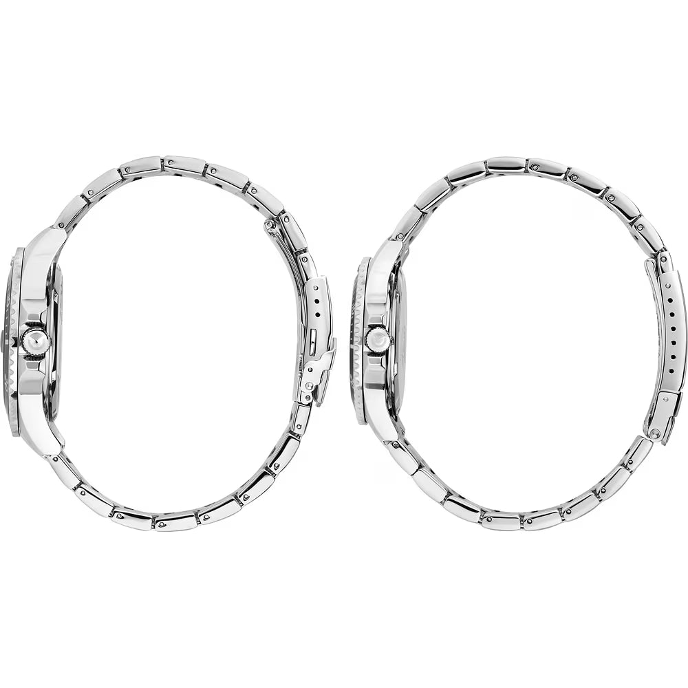 Confezione Speciale 2 Orologi Sector Uomo 43 mm e Donna 35 mm 230 Inter Acciaio Braccialato Nero/Blu