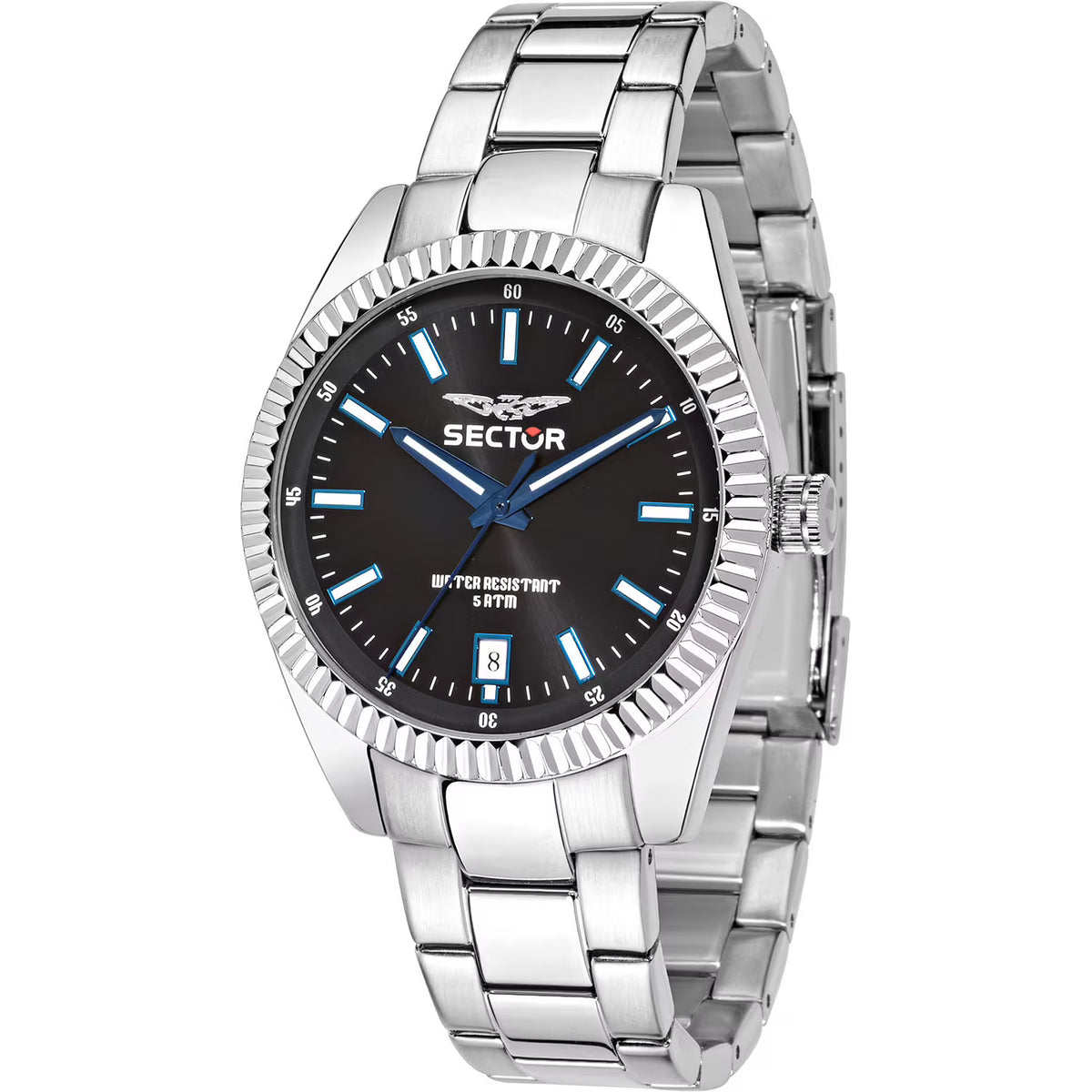 Orologio Sector 240 41 Mm Acciaio Braccialato Nero/Blu