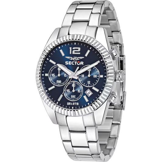 Orologio Sector 240 Chrono 41 Mm Acciaio Braccialato Blu