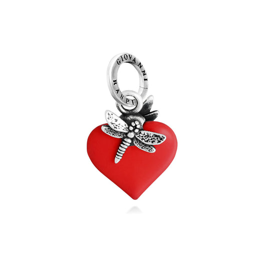 Charm Giovanni Raspini Cuore Libellula Rosso