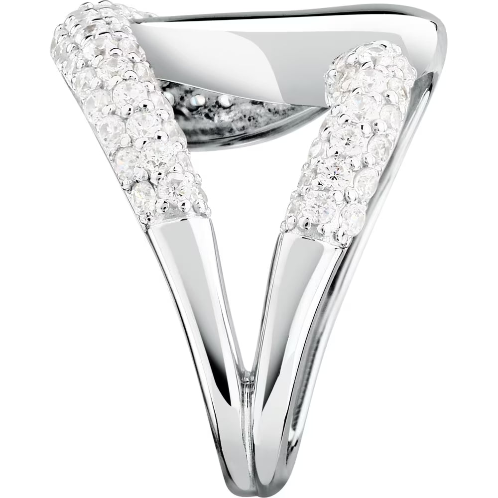 Anello a Fascia Morellato Pavè Argento Intreccio Con Zirconi - Misura 16