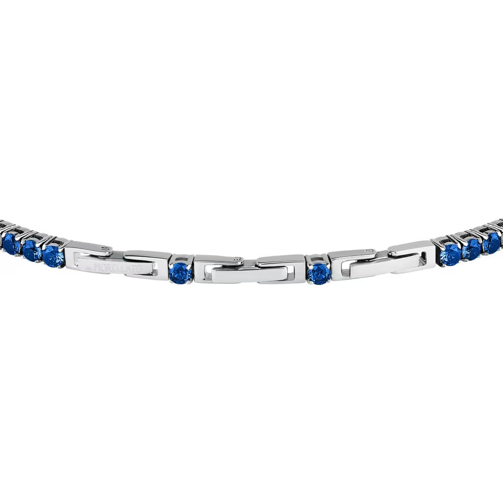 Bracciale Morellato Club Acciaio Tennis Cristalli Blu