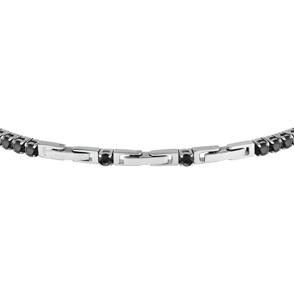 Bracciale Tennis Morellato Club Acciaio Cristalli Neri