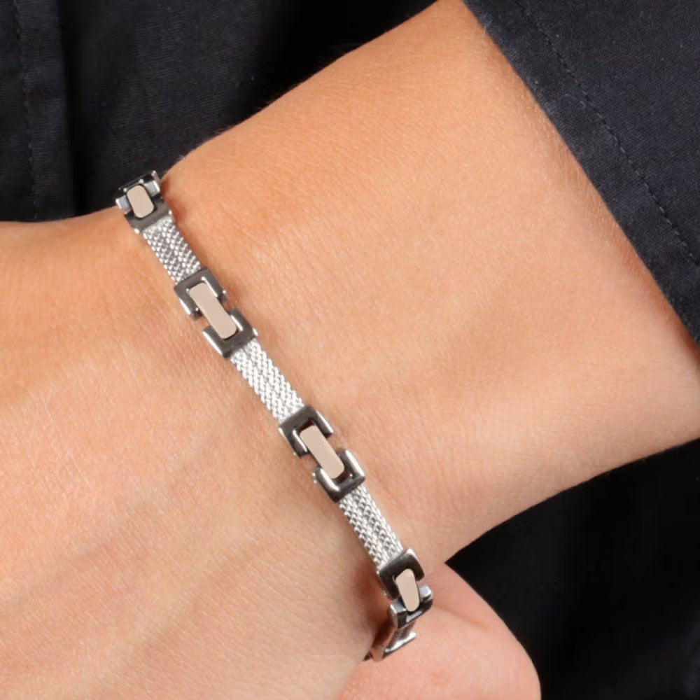 Bracciale Uomo Morellato Cross Acciaio/Pvd Oro Rosa