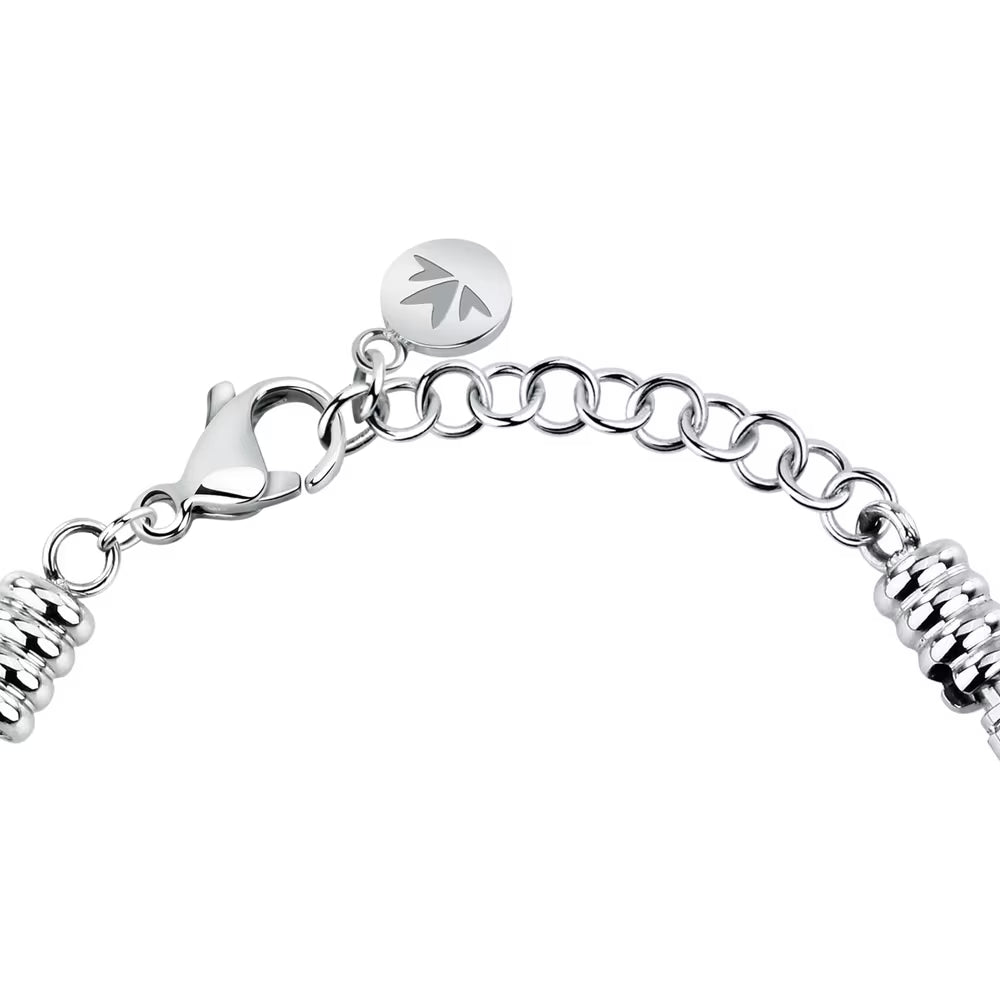 Bracciale Morellato Drops Rolò Acciaio Charm Cuore Scritta "Best Friend"