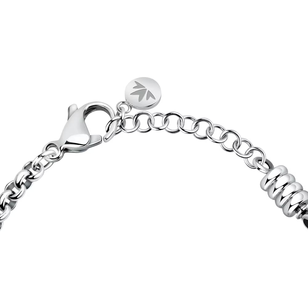 Bracciale Morellato Drops Rolò Acciaio Charm Tondo Scritta "Ti Voglio Bene"
