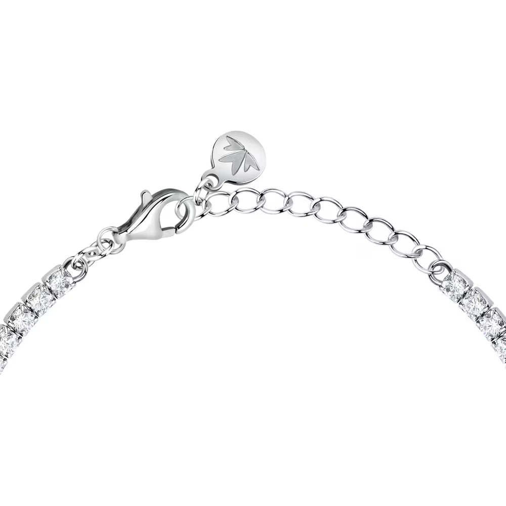 Bracciale Tennis Morellato Infinito Argento Zirconi e centrale taglio cuore