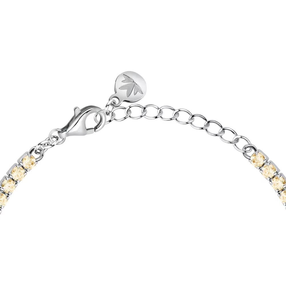 Bracciale Tennis Morellato Infinito Argento Zirconi Gialli