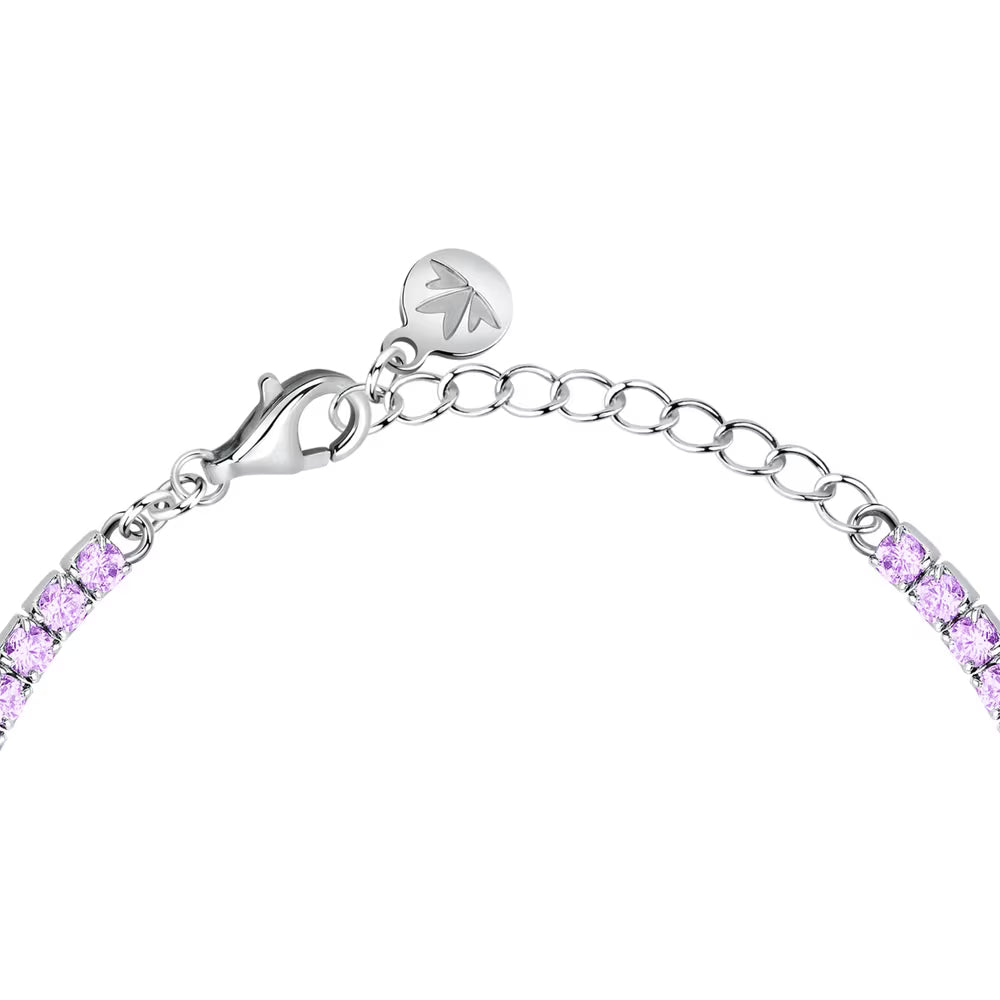 Bracciale Tennis Morellato Infinito Argento Zirconi Viola