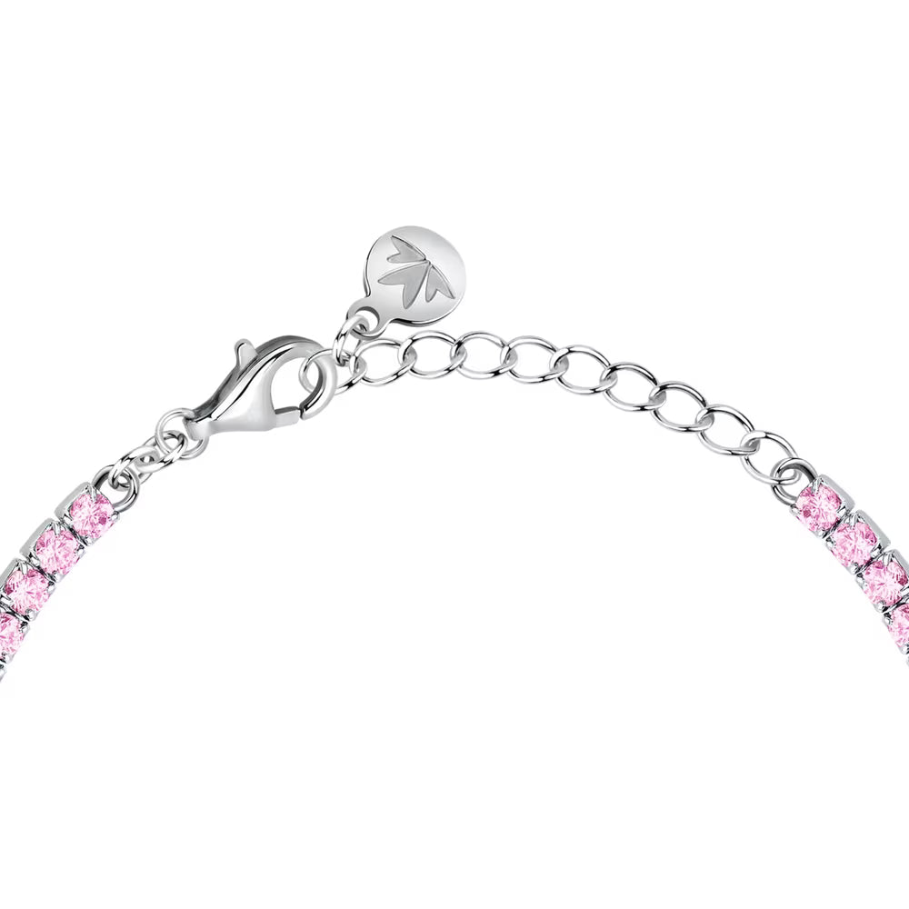 Bracciale Tennis Morellato Infinito Argento Zirconi Rosa