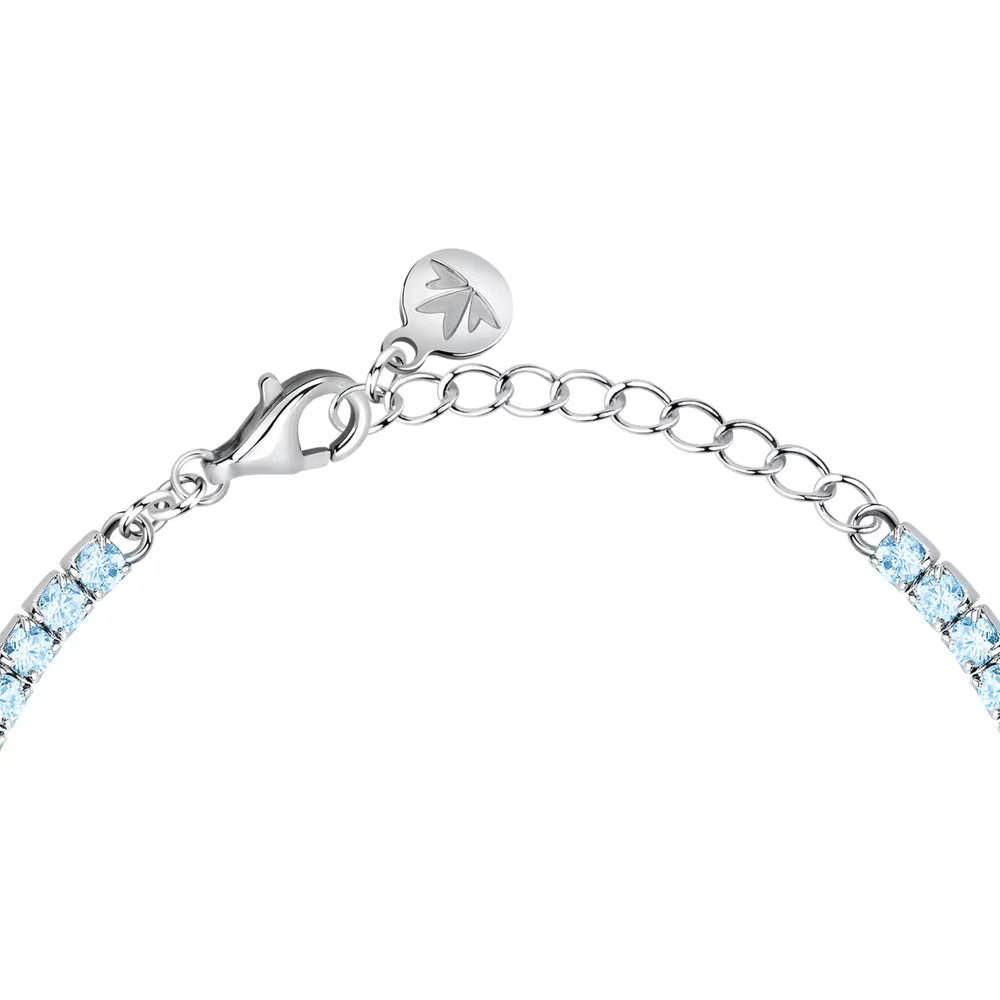 Bracciale Morellato Infinito Argento Tennis Zirconi Azzurri