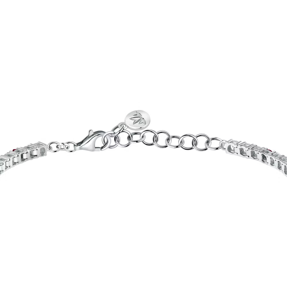 Bracciale Tennis Morellato Tesori Argento Zirconi Bianchi/Rossi