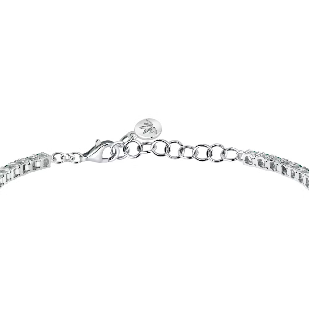 Bracciale Tennis Morellato Tesori Argento Zirconi Verdi/Bianchi