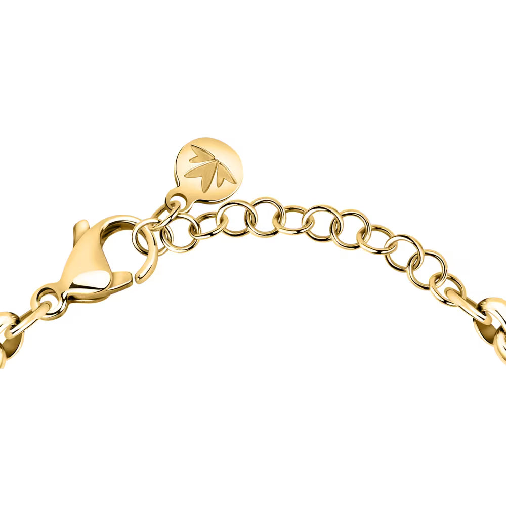 Anello Morellato Vintage Bold Bracciale Rolò Pvd Oro Centrale Doppia Fascetta Fascia Di Cristalli