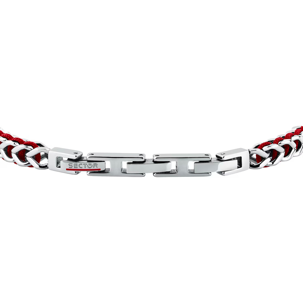 Bracciale Uomo Sector Bandy Acciaio Cordino Nylon Rosso
