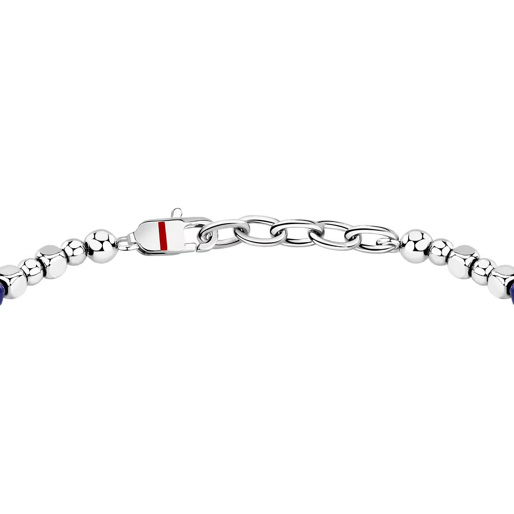 Bracciale Uomo Sector Basic Acciaio Sfere Pietra Blu Alternate Ad Elementi Cubici/Tondi/Discoidali