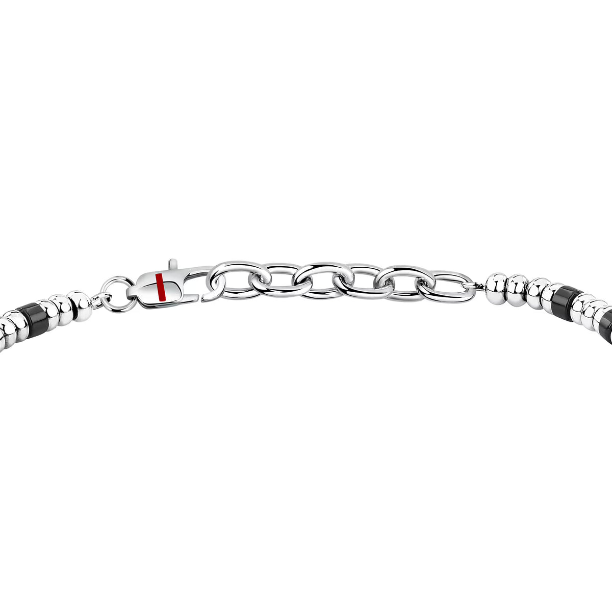 Bracciale Uomo Sector Basic Acciaio Sfere Discoidali Agata Nera/Acciaio