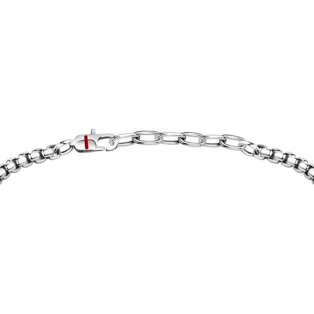 Bracciale Uomo Sector Basic Maglia Veneziana Arrotondata Acciaio Con 3 Bussolotti