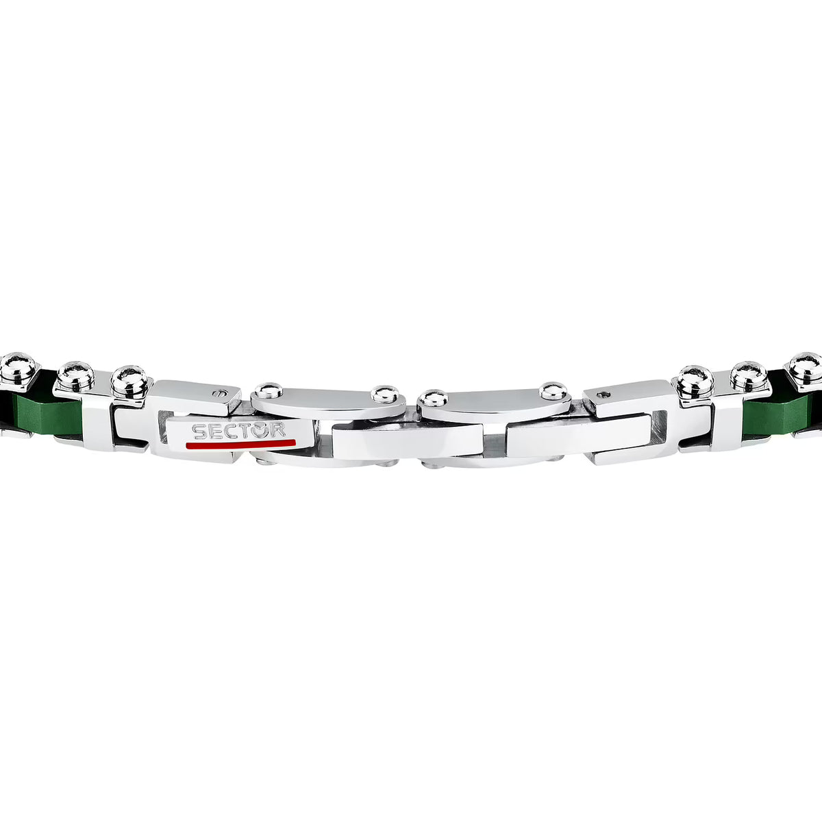 Bracciale Uomo Sector Ceramic Acciaio Maglia Modulare Elementi Ceramica Verde