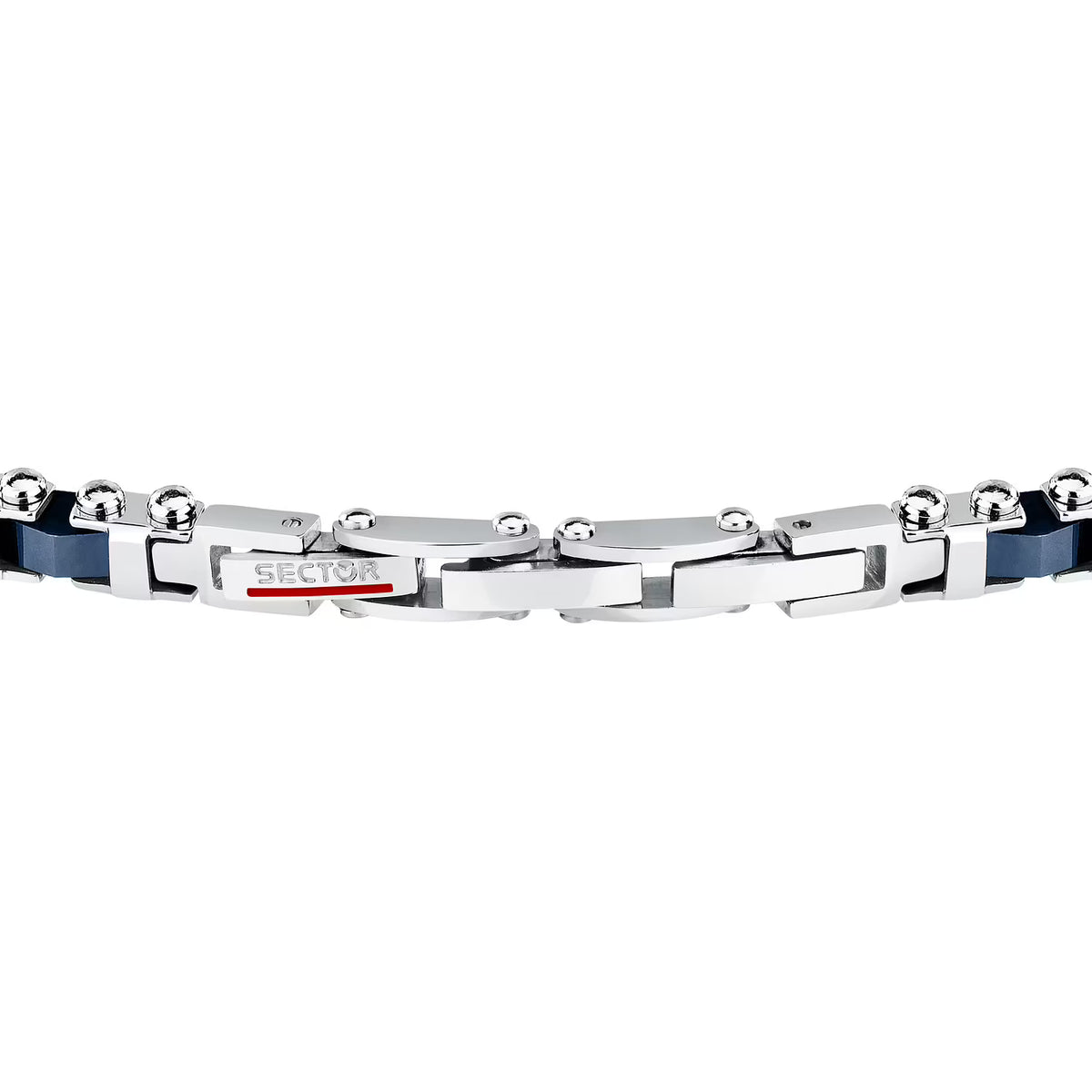 Bracciale Uomo Sector Ceramic Acciaio Maglia Modulare Elementi Ceramica Blu