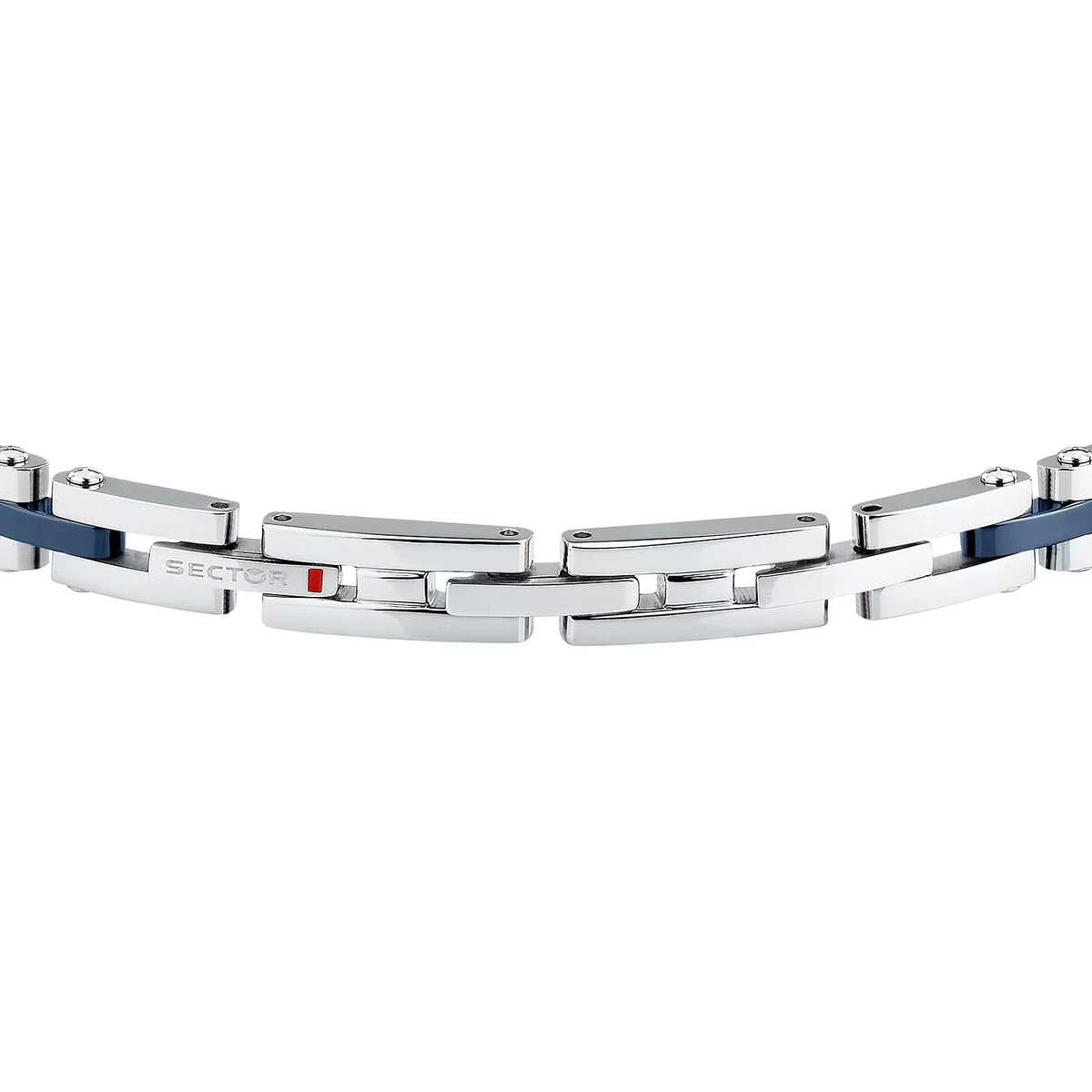Bracciale Uomo Sector Ceramic Acciaio/Ceramica Blu Maglia Modulare Inserto Centrale