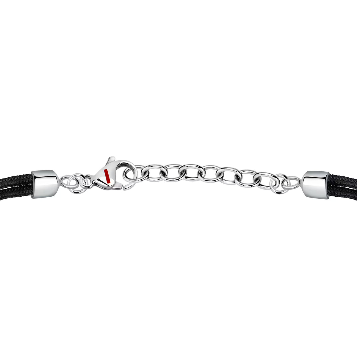 Bracciale 2 Fili Uomo Sector Marine Cordino Nero Centrale Elementi Acciao Cordino Rosso Ancora