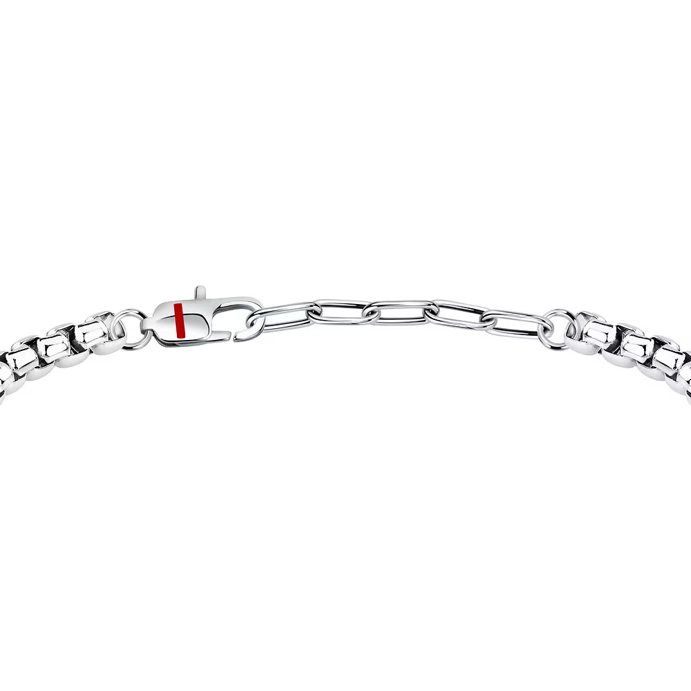 Bracciale Uomo Sector Marine A Maglia Veneziana Acciaio Con Piastrina Satinata/Rosa Dei Venti