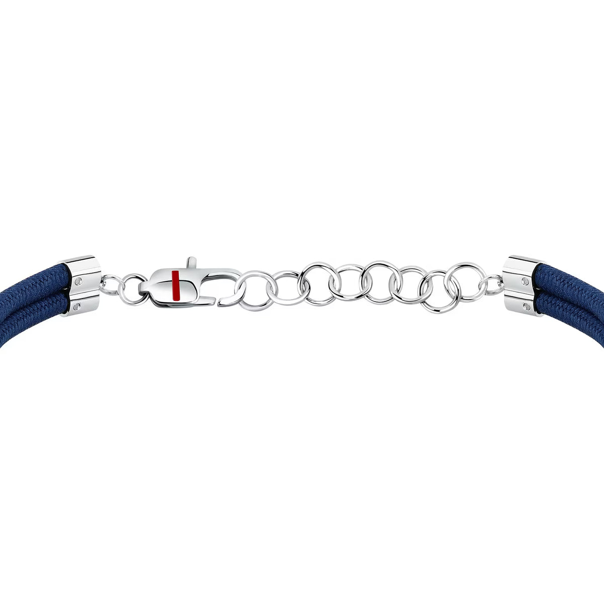 Bracciale Uomo 2 Fili Sector Marine Corda Nylon Blu Piastrina Centrale Acciaio Ancora