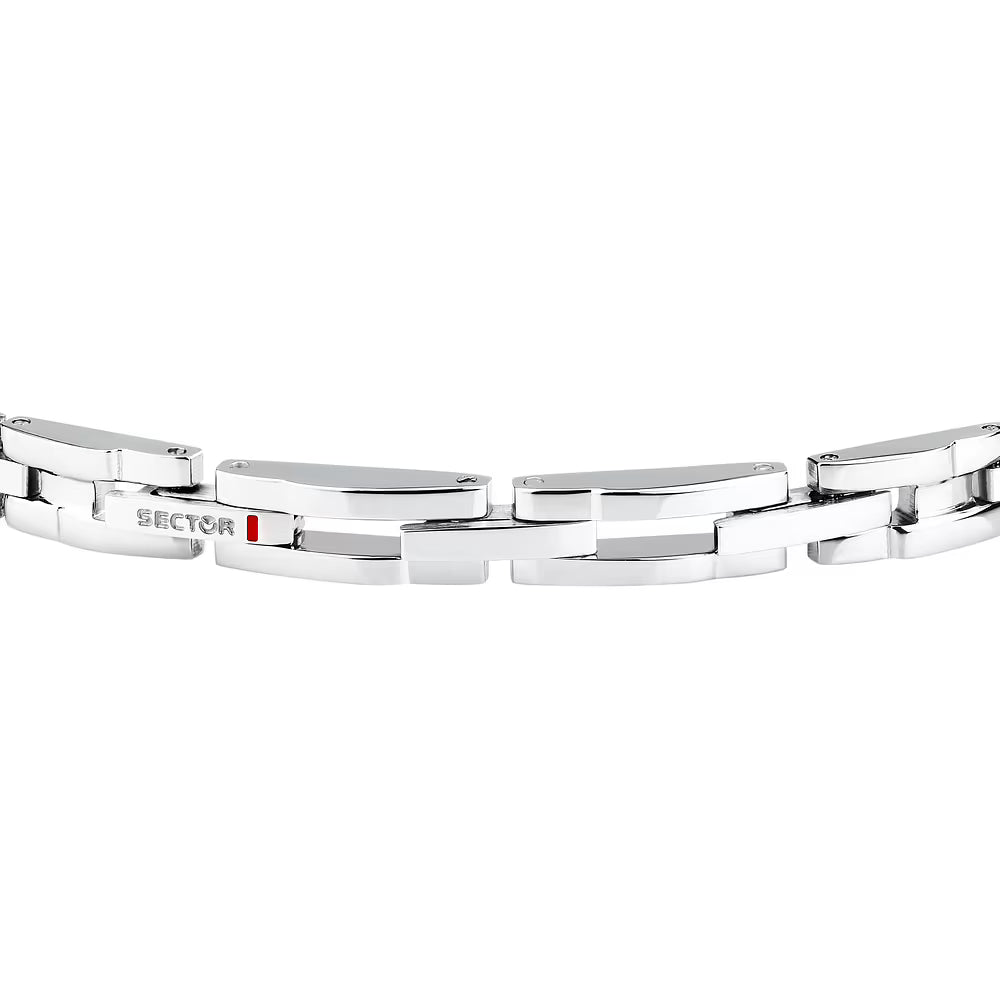 Bracciale Uomo Sector Premium Acciaio Maglia Modulare Con Elementi Centrali Pvd Oro