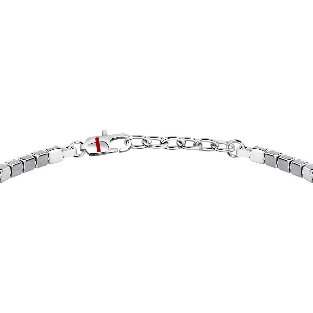 Bracciale Uomo Tennis Sector Acciaio Cristalli Bianchi/Neri
