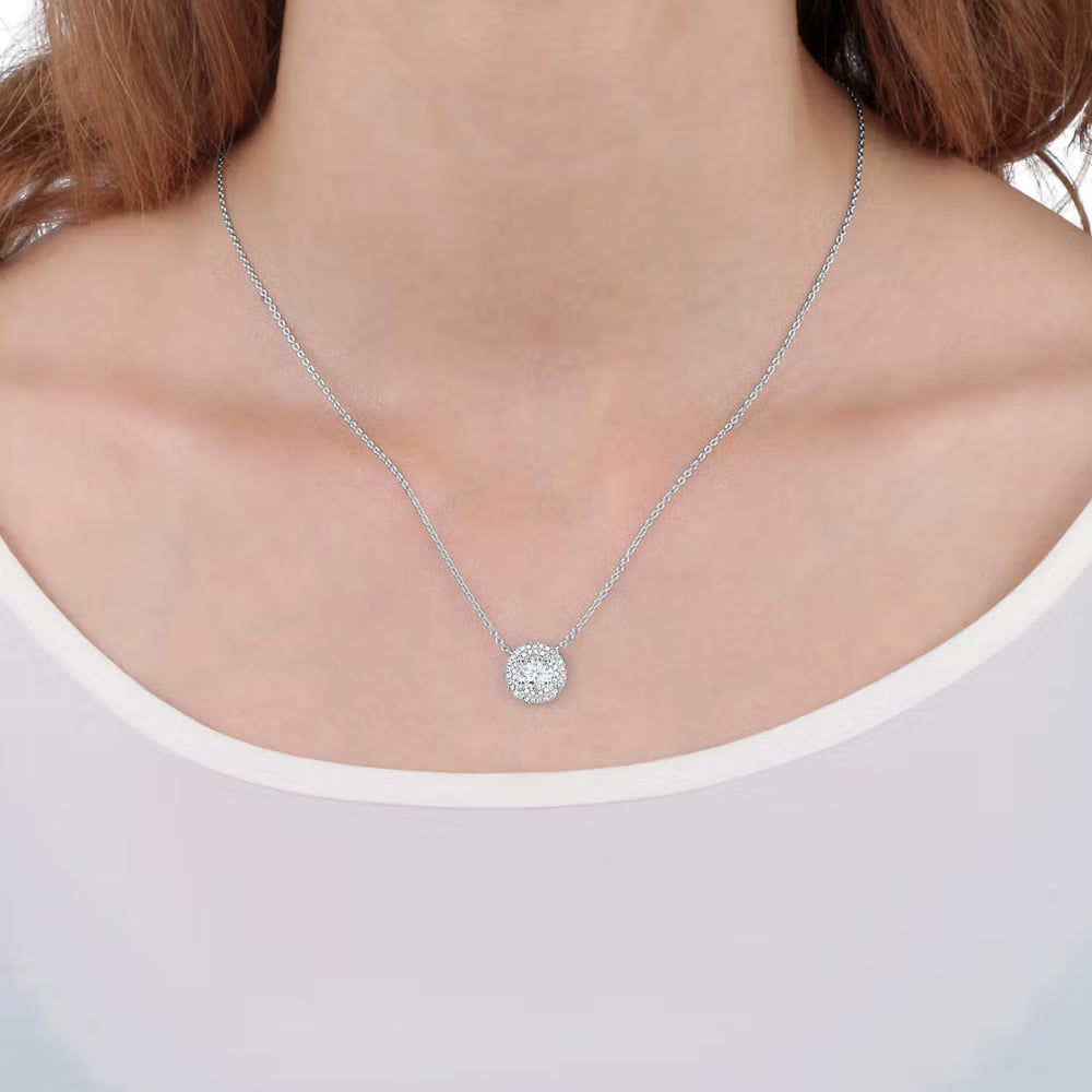 Collana Morellato Tesori Argento Pendente Cristallo Contornato