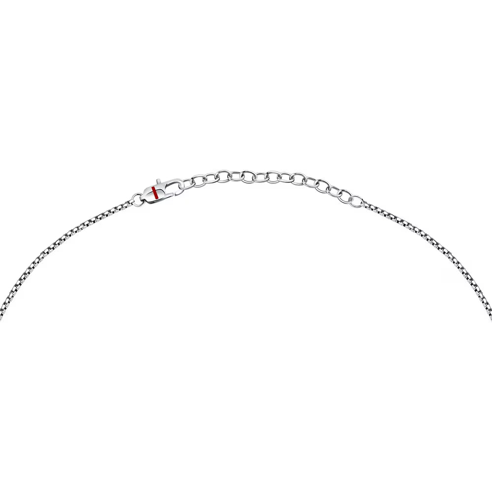 Collana Uomo Sector Spirit Acciaio Pendente Croce Pvd Nero Rigata