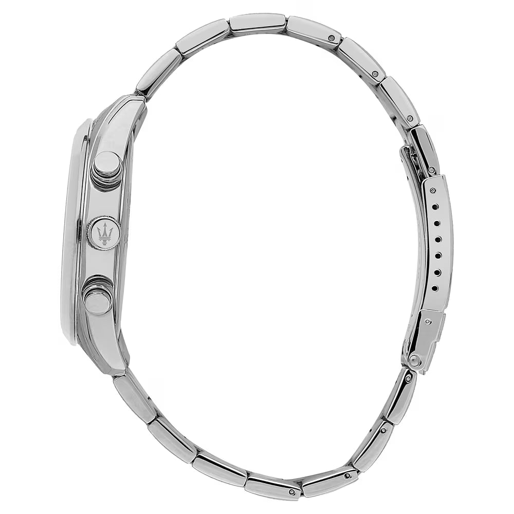 Orologio Maserati Time Attrazione Multifunzione 43 mm Acciaio Braccialato Blu Silver