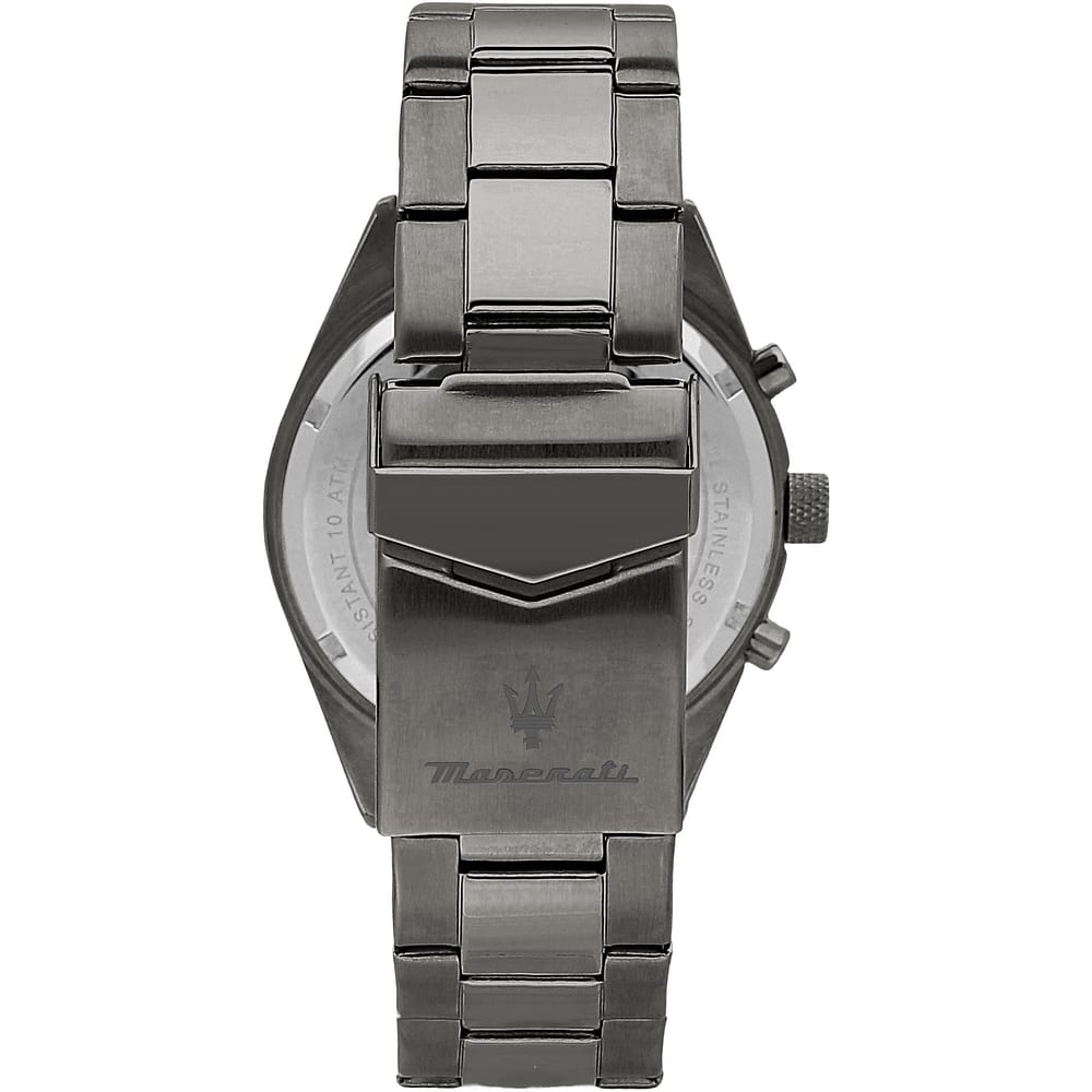 Orologio Maserati Competizione Multifunzione 43 Mm Acciaio Pvd Nero Braccialato Quadrante Blu