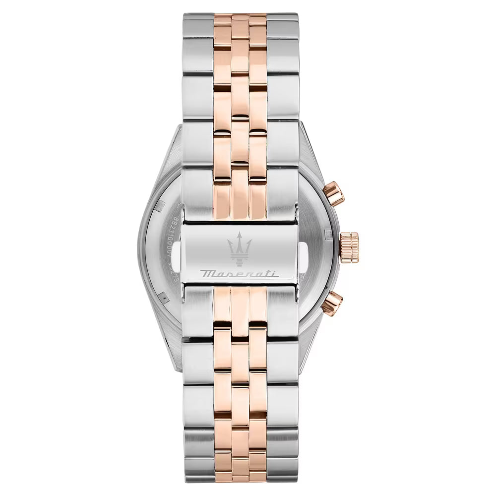 Orologio Maserati Competizione Multifunzione 41 Mm Acciaio/Pvd Oro Rosa Braccialato Quadrante Marrone
