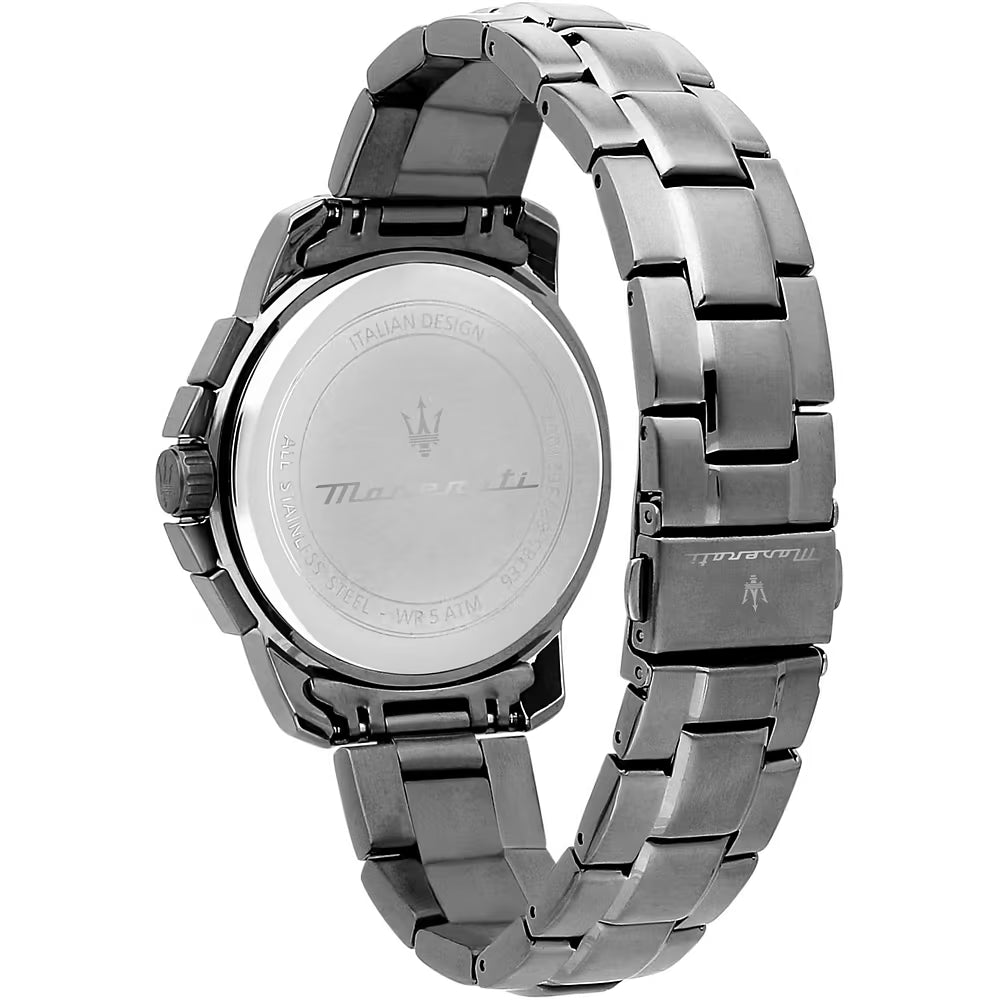 Orologio Maserati Time Successo Chrono 44 mm Acciaio Brunito Braccialato