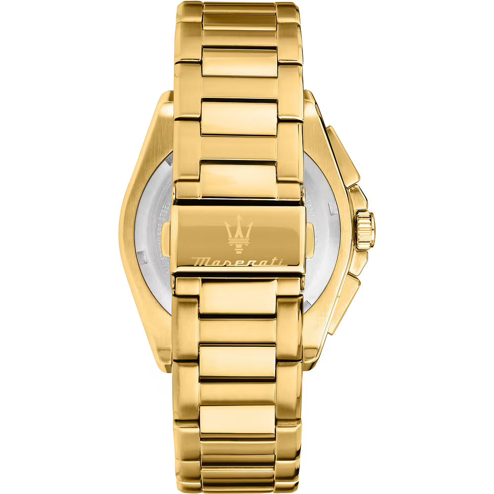 Orologio Maserati Velocità 43 mm Chrono Acciaio Pvd Oro Braccialato Quadrante Blu