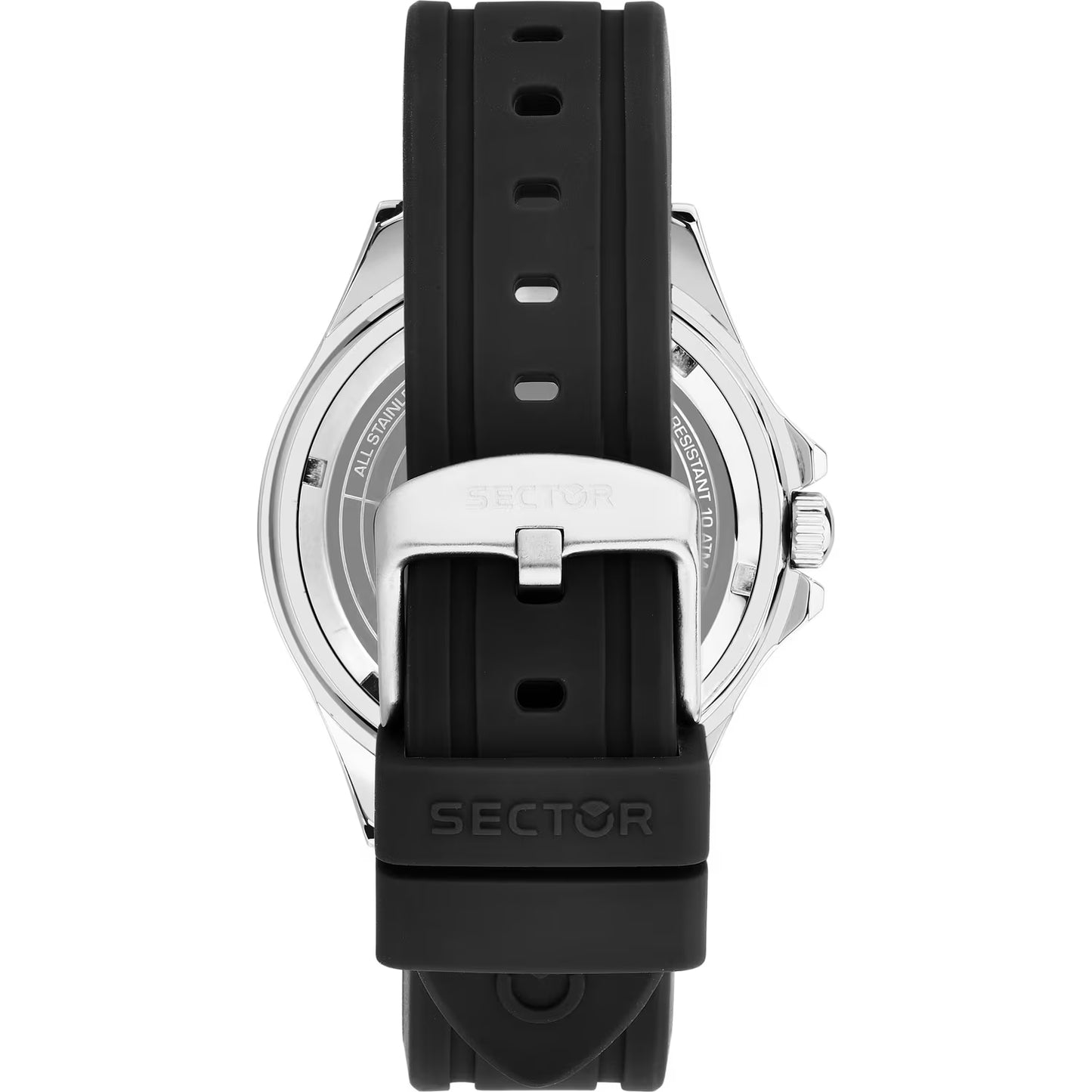 Orologio Sector 230 43 mm Acciaio Cinturino Silicone Nero