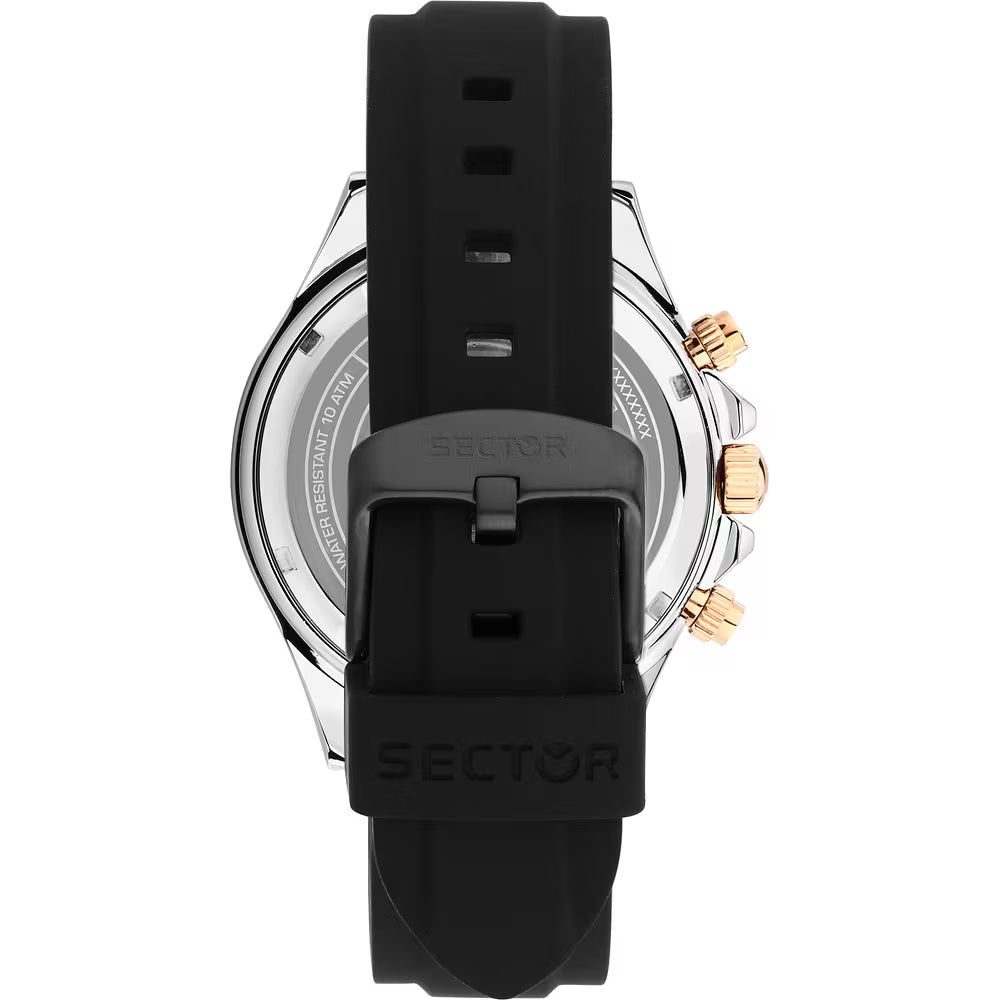 Orologio Sector 230 43 Mm Chrono Acciaio Cinturino Gomma Nero