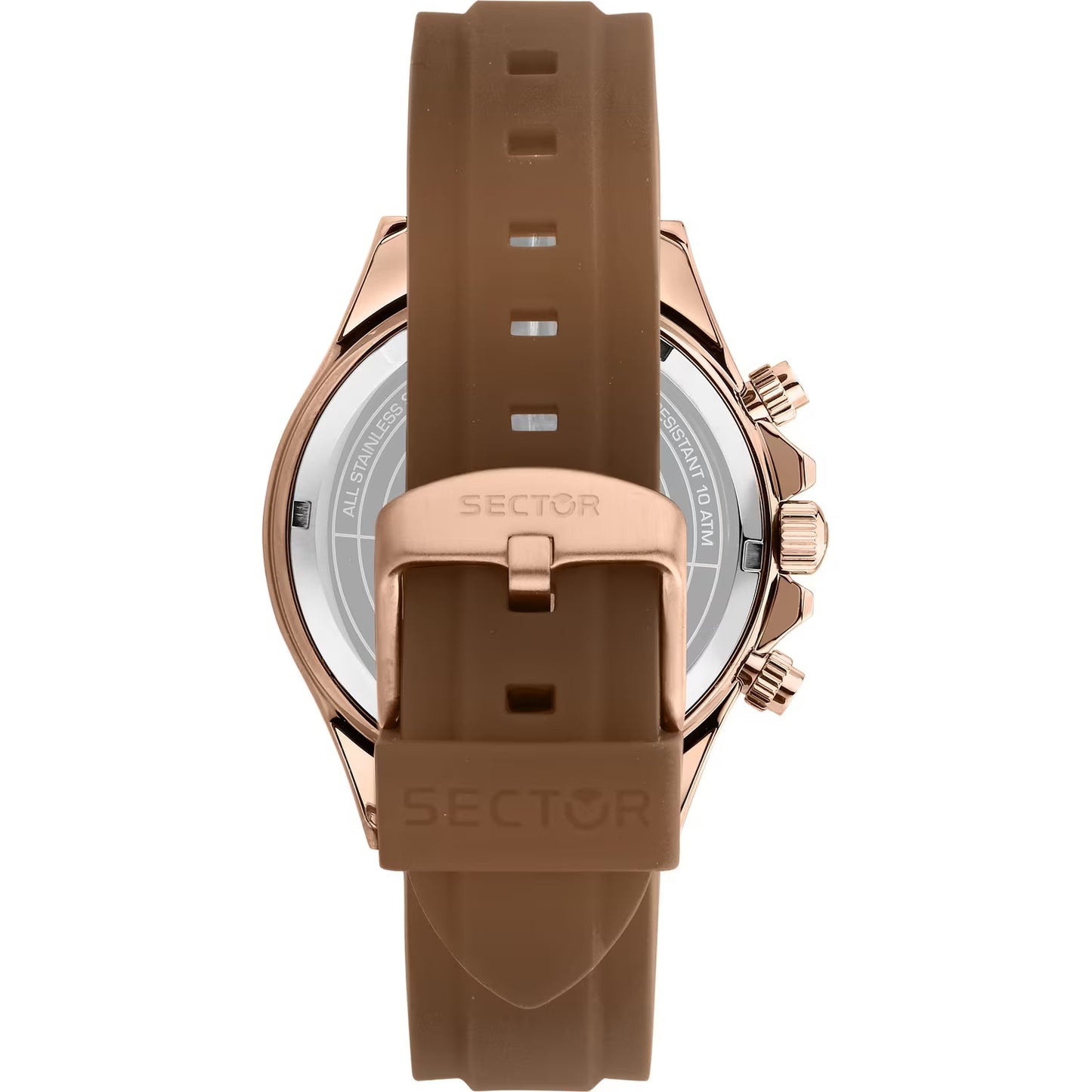 Orologio Sector 230 Earth Chrono 43 Mm Pvd Oro Rosa Gomma Marrone Quadrante Dorato/Marrone