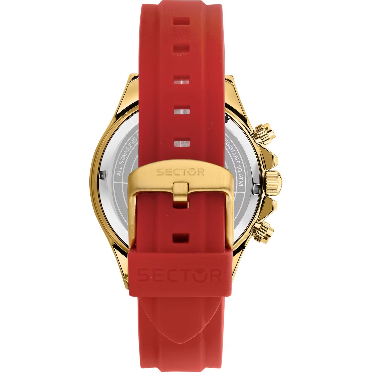 Orologio Sector 230 Fire Chrono 43 Mm Pvd Oro Gomma Rossa Quadrante Dorato/Rosso
