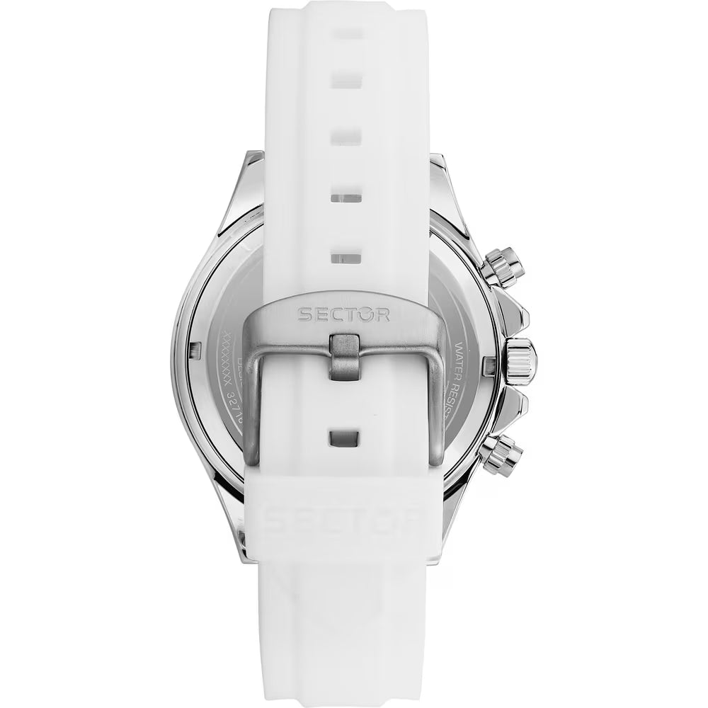 Orologio Sector 230 Air Chrono 43 Mm Acciaio Gomma Bianca Quadrante Grigio