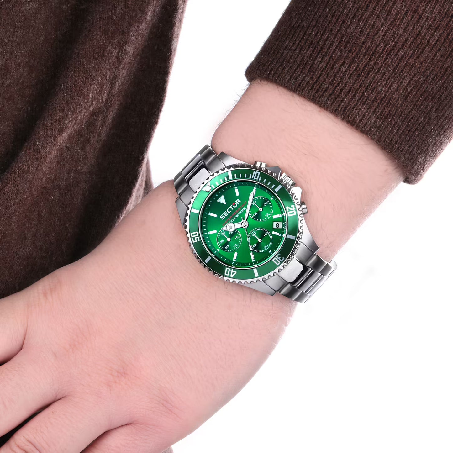 Orologio Sector 230 Chrono 43 mm Acciao Braccialato Verde