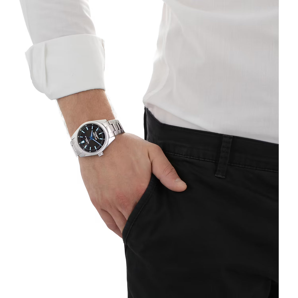 Orologio Sector 240 41 Mm Acciaio Braccialato Nero/Blu